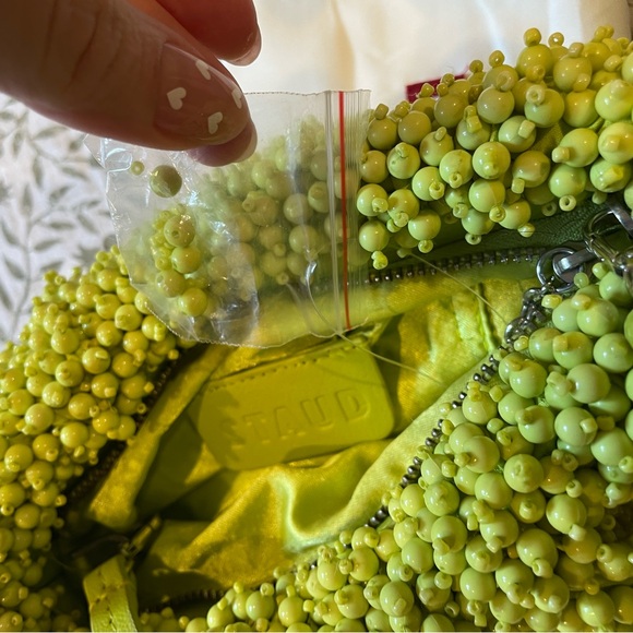 STAUD Bean Beaded Shoulder Bag in Green - Picture 3 of 3